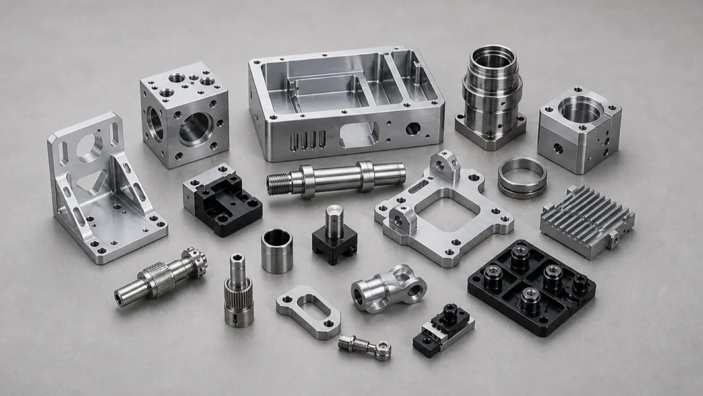 Assorted custom CNC machined aluminum precision components
