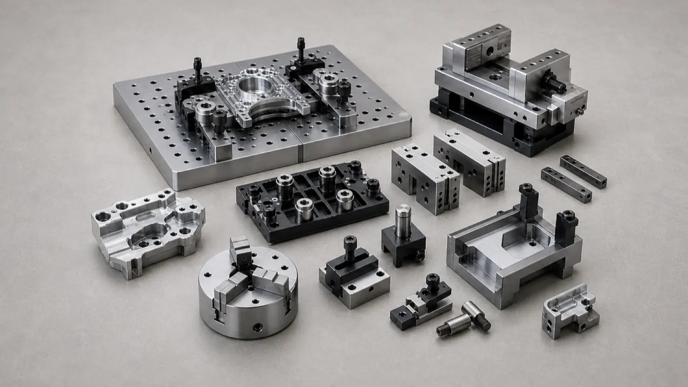 CNC machined fixture plates, soft jaws, clamps, and workholding components